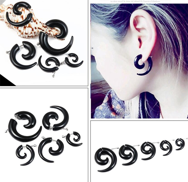 Punk Black Tribal Spiral Earri – Body Jewelry Tunnels Bewertung und Preis