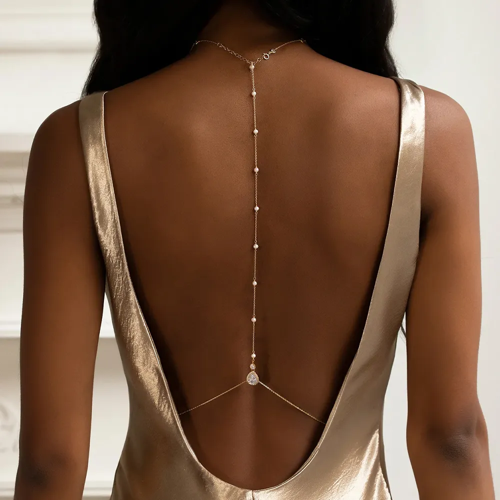 Fashion Bridal Back Chain Jewe – Body Jewelry Dress Bewertung und Preis