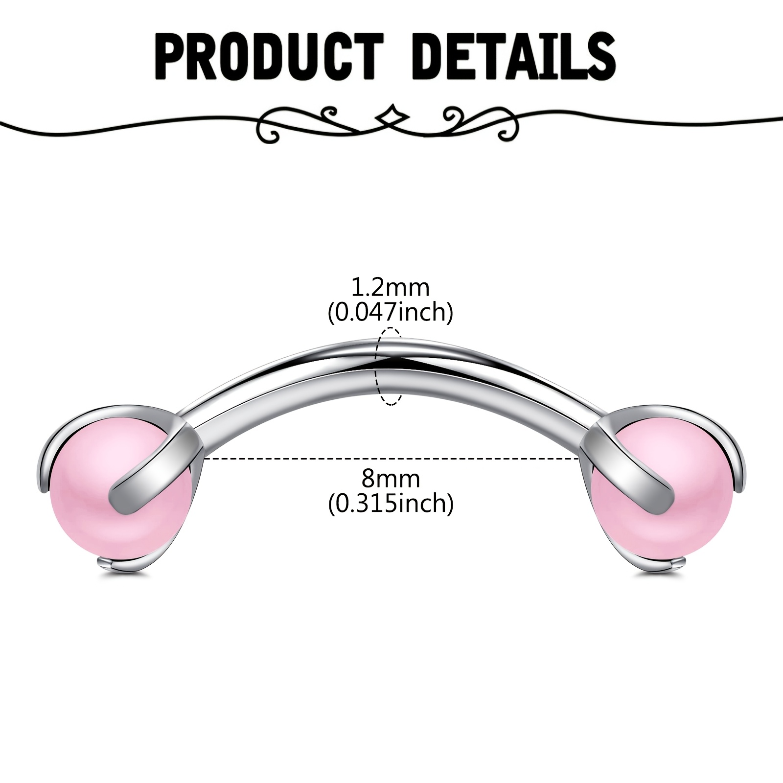 Curved Barbell with Faux Pearl – Body Jewelry Measurements Bewertung und Preis